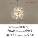 Axyaa Nordic Crystal Ball Ceiling Chandelier 3-Color Living Bedroom Lamp