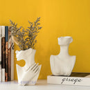 Axyaa Abstract Human Face Ceramic Vase - Artistic Handicraft Ornaments