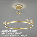 Axyaa Modern Gold Coffee Black Butterfly Chandelier with Rings Home Lighting