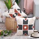 Axyaa Geometric Embroidery Tassel Pillow Cover - Boho Style for Home Décor