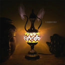 Axyaa Hand-inlaid Glass Mosaic Table Lamp - Moroccan Style Decor for Bedroom & Living Room