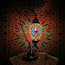 Axyaa Mosaic Swan Table Lamp: Vintage Art Deco Glass Bedside Light