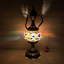 Axyaa Hand-inlaid Glass Mosaic Table Lamp - Moroccan Style Decor for Bedroom & Living Room