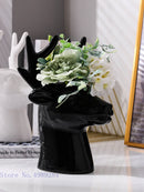 Axyaa Deer Head Ceramic Vase: Animal Head Simulation, Home Decor Craft, Flower Arrangement