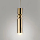 Axyaa Modern Golden Cylinder Pipe Pendant Light