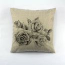 Axyaa Dragonfly & Flowers Linen Cushion Cover with Doggy Design