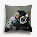 Axyaa Thinking Gorilla Painting Decorative Cushion Cover 45x45CM Cotton Linen Pillow Cover