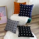 Axyaa Woolen Cross Cushion Cover 45x45cm in Grey, Black, Orange, Navy Blue