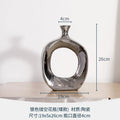 Ceramic Hollow Out Vase Axyaa: Gold & Silver Home Wedding Decoration