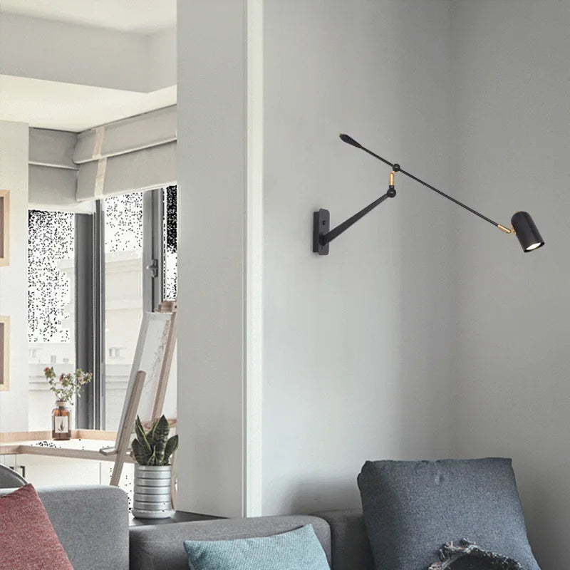 Axyaa Retro LED Wall Lamp: Adjustable Angle, Bedroom, Living Room, Study Decor