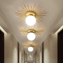 Nordic Sun Design Glass Ceiling Light in Gold Metal Finish by Axyaa