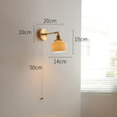 Axyaa Green Glass LED Wall Lights with Pull Chain Switch, Up and Down Adjustable