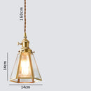 Axyaa Nordic Copper LED Glass Pendant Light for Cafe, Restaurant, Bedroom - Hanging Lamp