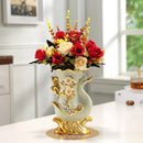Axyaa Gold Glass Vase Light Luxury Decor for Modern Living Rooms