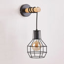 Nordic Wood Wall Lamp Vintage Sconce - Axyaa Bedside Light Fixture