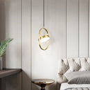 Axyaa Gold Pendant Lamp: Modern LED Nordic Trumpet Hanging Light for Home Decor
