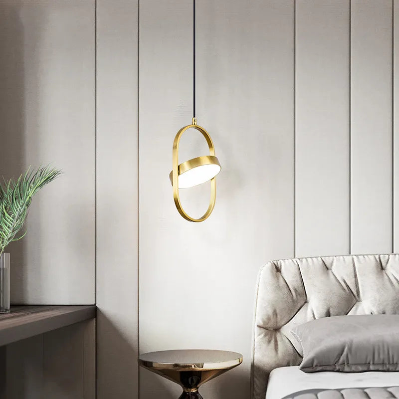 Axyaa Gold Pendant Lamp: Modern LED Nordic Trumpet Hanging Light for Home Decor