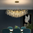 Axyaa Gold Crystal Chandelier: Nordic Pendant Light for Dining Room, Living Room Décor