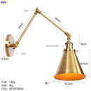 Axyaa Loft Industrial Swing Arm Wall Lamp with Vintage Edison Bulb