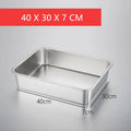Axyaa Stainless Steel Deep Rectangle Serving Tray for Fruits, Buffet, and Kitchen Storage