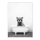 Axyaa Panda Giraffe Bear Elephant Nursery Wall Art Canvas Print