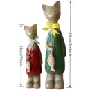 Axya™ Rustic Ceramic Cat Home & Garden Decor Set, Creative Porcelain Kitty Room Decoration