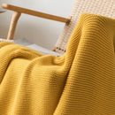 Axyaa Yellow Knit Throw Blanket with PomPom Tassels - 50"x62"