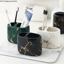 Axya Marble Ceramic Toothbrush Holder Cup Bathroom Organizer