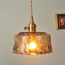Axyaa Nordic Amber Glass Pendant Lights with Vintage Copper Finish