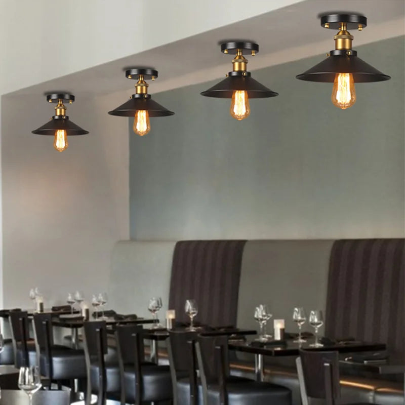 Axyaa Retro Industrial Ceiling Lamp for Loft Balcony Corridor American Country Lighting