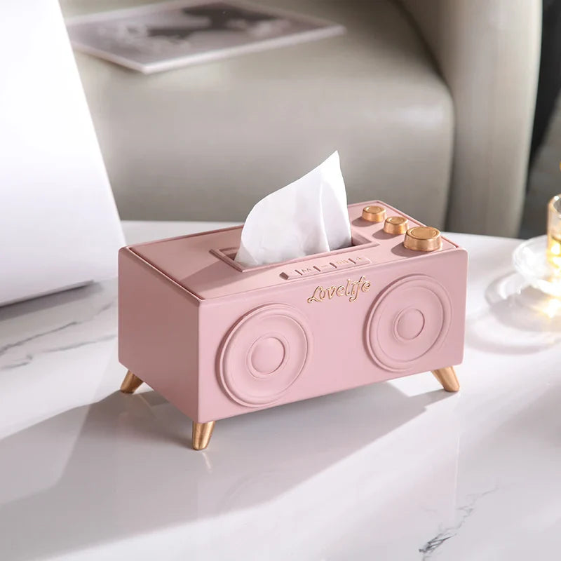Axya Speaker-Shaped Tissue Box: Creative Desktop Storage & Decor