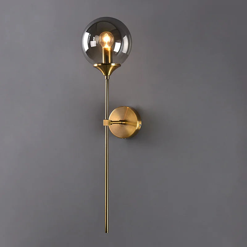 Axyaa Nordic LED Wall Lights: Modern Home Bathroom Stair Mirror Glass Ball Wall Lamp