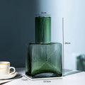 Axyaa Geometric Relief Glass Vase Hydroponics Flower Pots Desk Decor Floral Vases