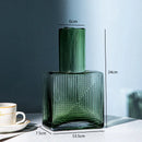 Axyaa Geometric Relief Glass Vase Hydroponics Flower Pots Desk Decor Floral Vases