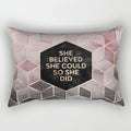 Axyaa Rectangle Lumbar Cushion Cover for Home Sofa Decoration