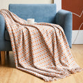 Axyaa Navy Blue Checkered Knit Throw 130x240cm