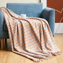 Axyaa Navy Blue Checkered Knit Throw 130x240cm