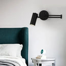 Axyaa Long Arm Wall Lamp in Black Gold - Ideal for Bedroom, Study, Living Room