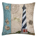 Axyaa Sea Lighthouse Shells Plush Pillowcase - Home Decoration Sofa Cushion Cover