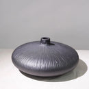 Modern Black Strips Ceramic Vase by Axyaa - Handmade Home Decor & Artistic Flower Arrangement