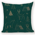 Axyaa Festive Santa Claus Christmas Tree Linen Throw Pillow Case