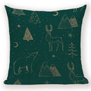 Axyaa Festive Santa Claus Christmas Tree Linen Throw Pillow Case