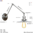 Axyaa Loft Industrial Swing Arm Wall Lamp with Vintage Edison Bulb