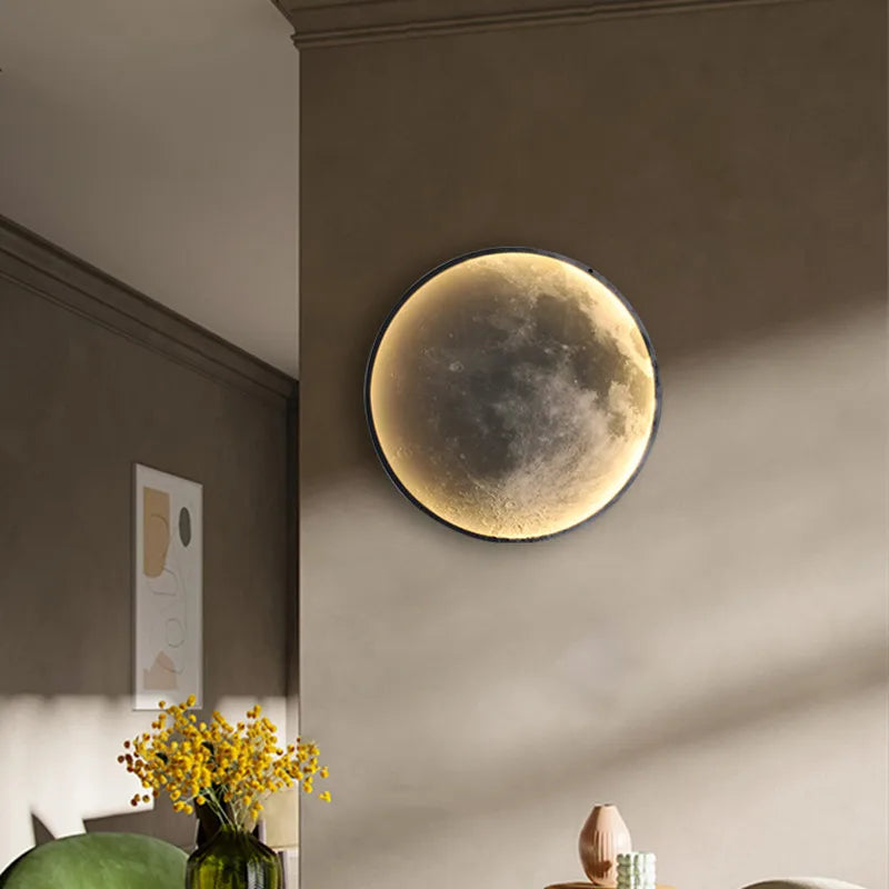 LED Moon Wall Lamp by Axyaa: Luxe Living Room Bedroom Balcony Art Light