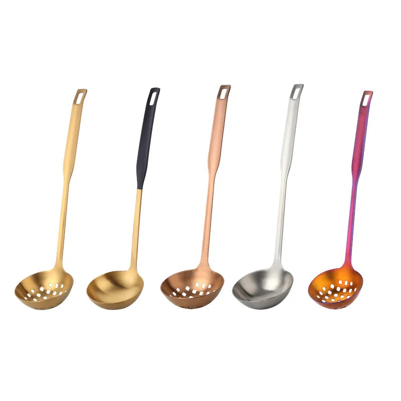 Axyaa 304 Stainless Steel Soup Spoon Colander Kitchen Utensil