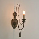 Axyaa Vintage Wood Bead Wall Sconces for Farmhouse Living Room