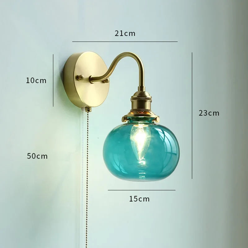 Axyaa Ceramic Modern Wall Lamp with Pull Switch and LED Light