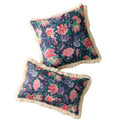 Axyaa Floral Cushion Cover with Tassels - Home Decor for Living Room, Bedroom, Chair