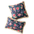 Axyaa Floral Cushion Cover with Tassels - Home Decor for Living Room, Bedroom, Chair