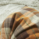 Axyaa Flocked Cushion Cover 45x45 cm - Modern Plaid Decorative Pillow for Living Room